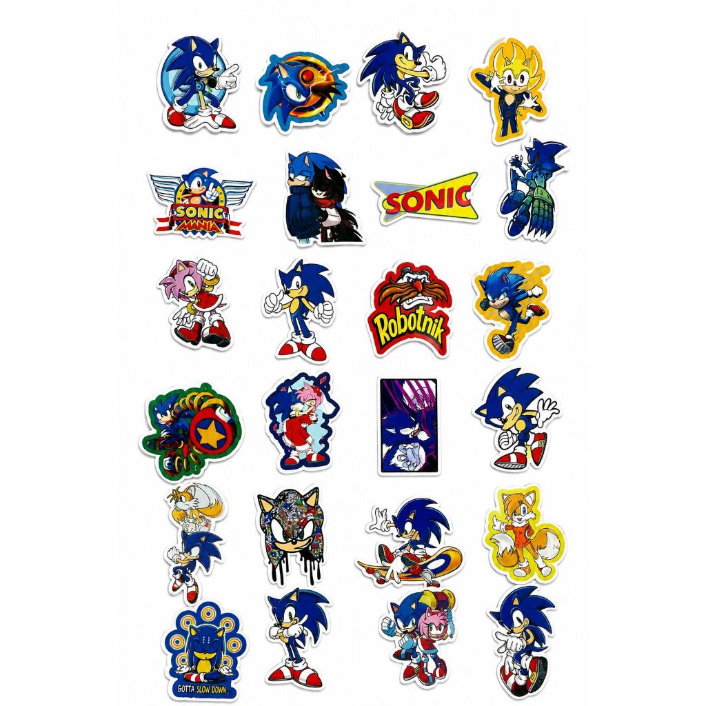 50 Adesivos Sonic Impermeáveis em Vinil
