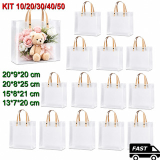 KIT 10/20/30/40/50 Sacolas de Presente em PP Fosco com Alça Reforçada para Festas, Natal e Lembrancinhas