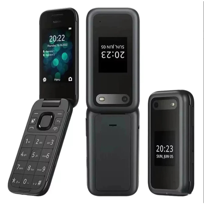 Bluetooth Celular Tela Duplal 4G Original Nokia 2660 Flip Para Tirar Fotos E Gravar Vídeos 1450mAh Bateria Dois Chips
