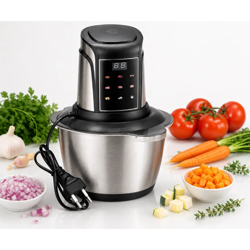 Processador de Alimentos 1200W Triturador Moedor Elétrico Potente para Carne Legumes e Alimentos