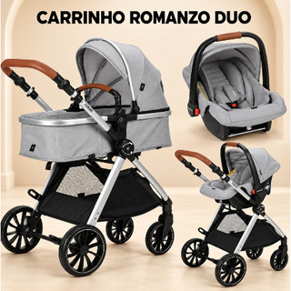 Carrinho  Romanzo Duo Infanti  Moisés + Bebê Conforto Zion Reversível