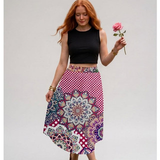 Saia midi Feminina, Cintura Alta evangelica lapis Sofisticada Elegante boho tecido viscose Tendencia Despojada Casual