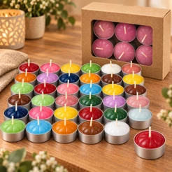 Kit com 50 Unidades de Vela Rechaud com Essência Decorativas Casamento Velas Flutuantes
