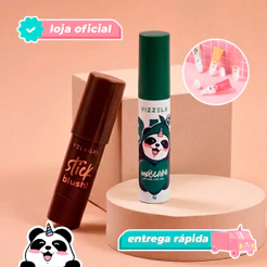 Kit Máscara Para Cílios Olive Green + Blush Stick Red Mocha + BRINDE Vegano Original Vizzela
