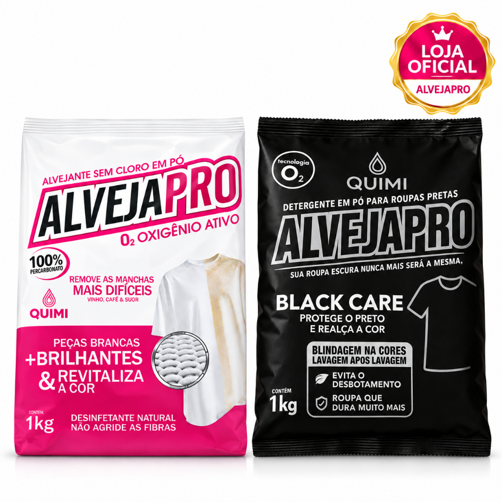 Kit Percarbonato de sódio 100% + Black Care - Tira manchas para roupas brancas, coloridas e escuras