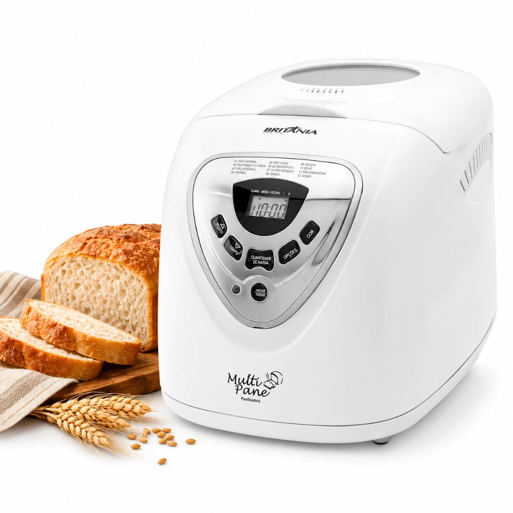 Panificadora Multipane Automática 3L Britânia 12 Programações Branca 127V