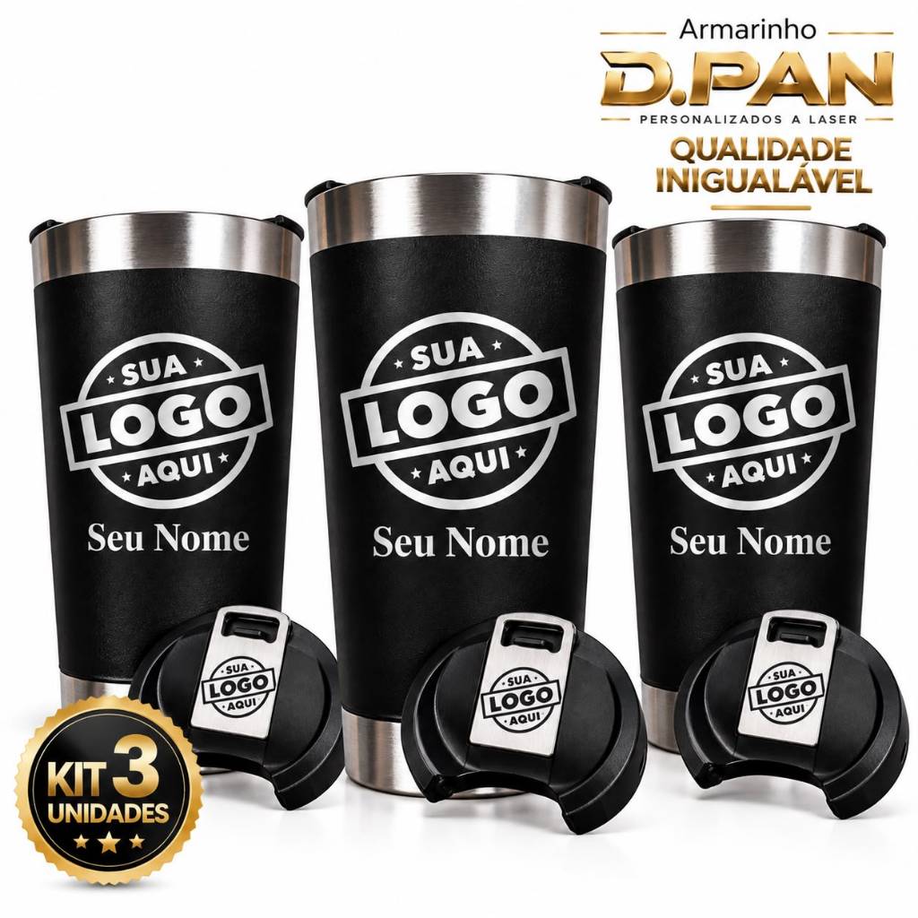 Copo Termico Personalizado Nome e Abridor De Garrafa Personalizado