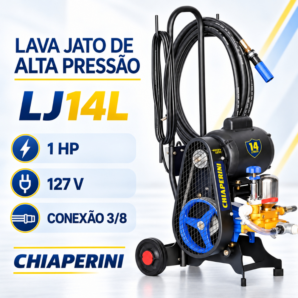 Lavadora Alta Pressão LJ14L Portátil Com Mangueira Chiaperini