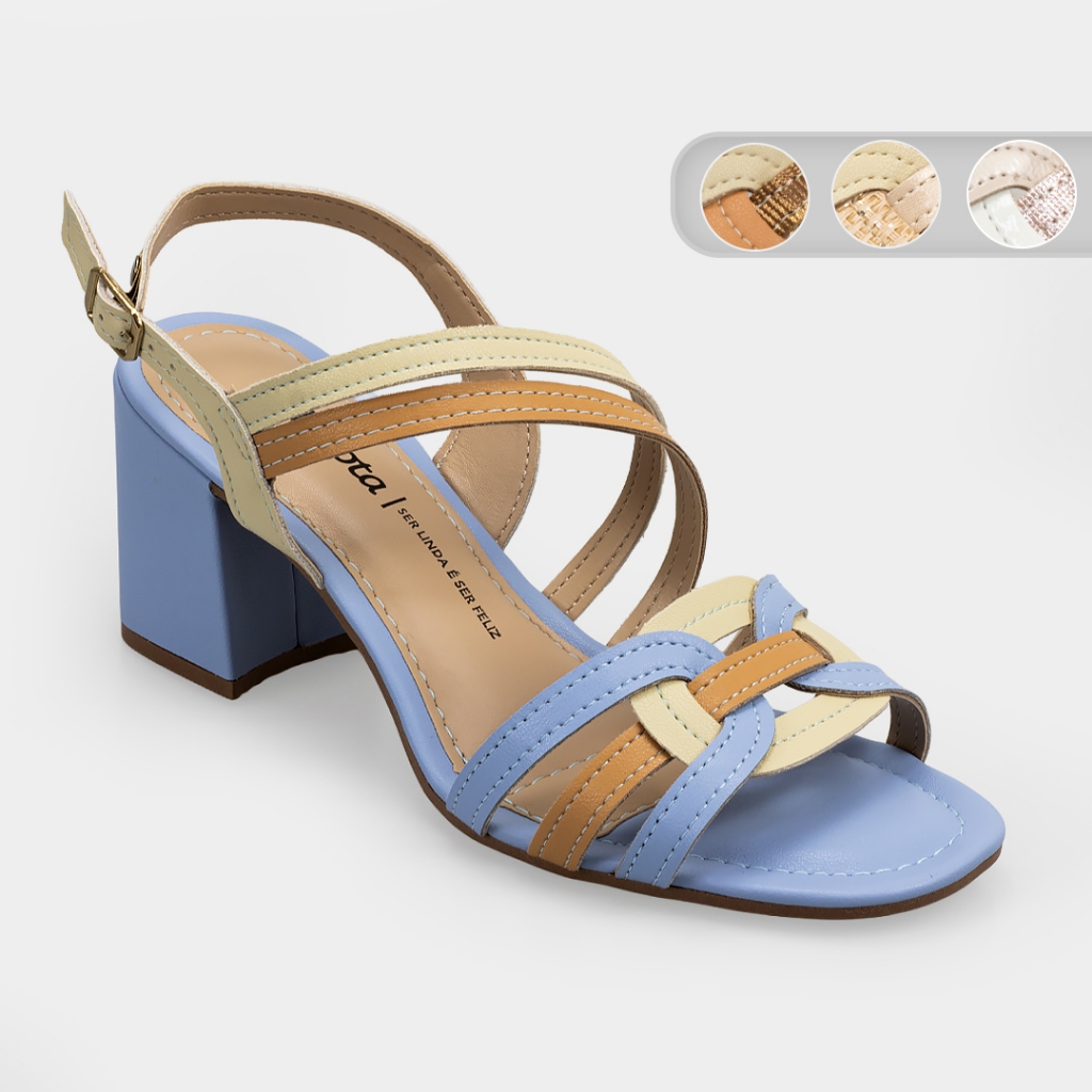 Sandalia Dakota Vanilla Salto Alto Bloco Feminina DB881