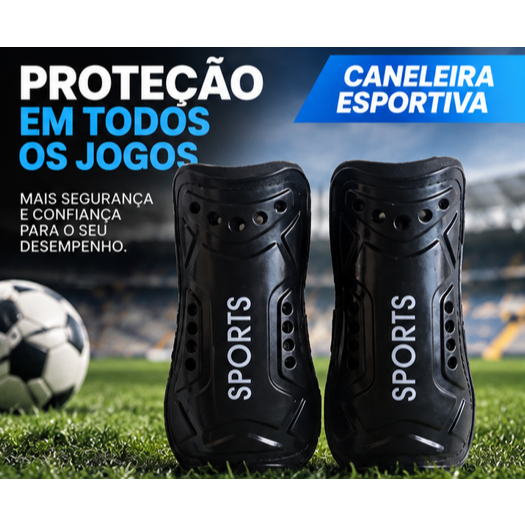 Caneleira de Futebol Ajustável – Infantil, Juvenil e Adulto | Proteção Reforçada contra Impactos