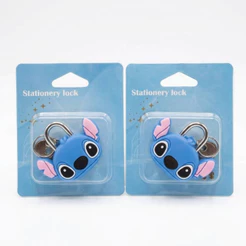 Cadeado Infantil Stitch Chave Reserva Personagem Filme Lilo Stitch Cadeadinho Presente Viagem