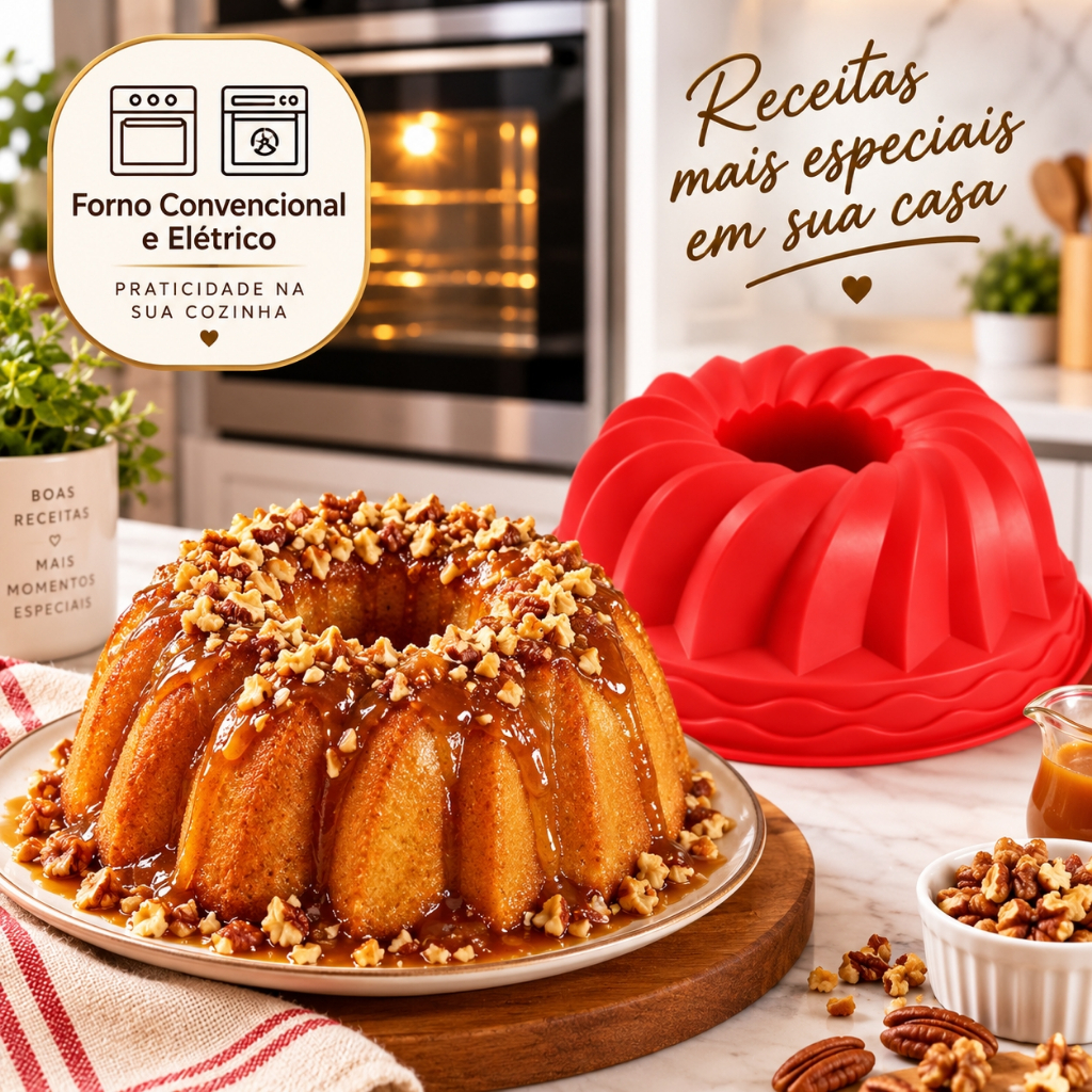 Assadeira De Silicone Forma Antiaderente Para Bolo Pudim Torta Mousse Sobremesas Forno Air Fryer