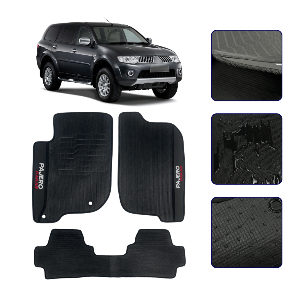 Jogo de Tapete Emborrachado para Pajero Dakar 2009 10 11 12 13 14 2015 Kit Automotivo