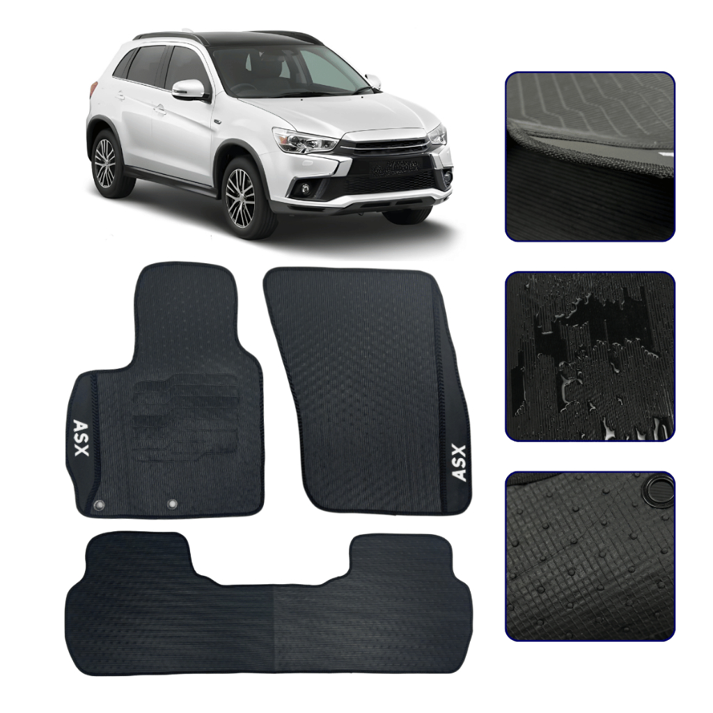 Jogo de Tapete Emborrachado para ASX 2010 A 2021 Todos os Anos Kit Automotivo