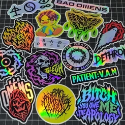 Adesivos Bad Omens Holográficos | Vinil | Banda Rock Sticker Kindle Garrafa Notebook
