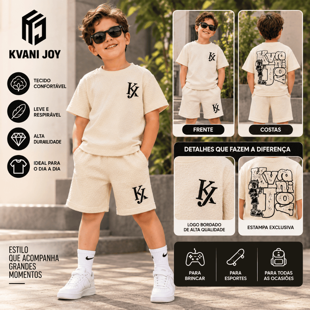 Conjunto Dry Fit Esportivo Infantil Masculino - Camisa + Bermuda - Tamanho 2 Ao 12