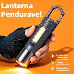 Lanterna Mini Portátil Multifuncional Pendurável, Lanterna LED para Uso Doméstico e Exterior, Equipamento de Acampamento