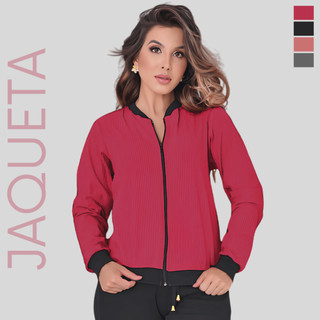 Jaqueta Feminina Bomber Manga Longa de Frio Estilosa e Confortavel Premium