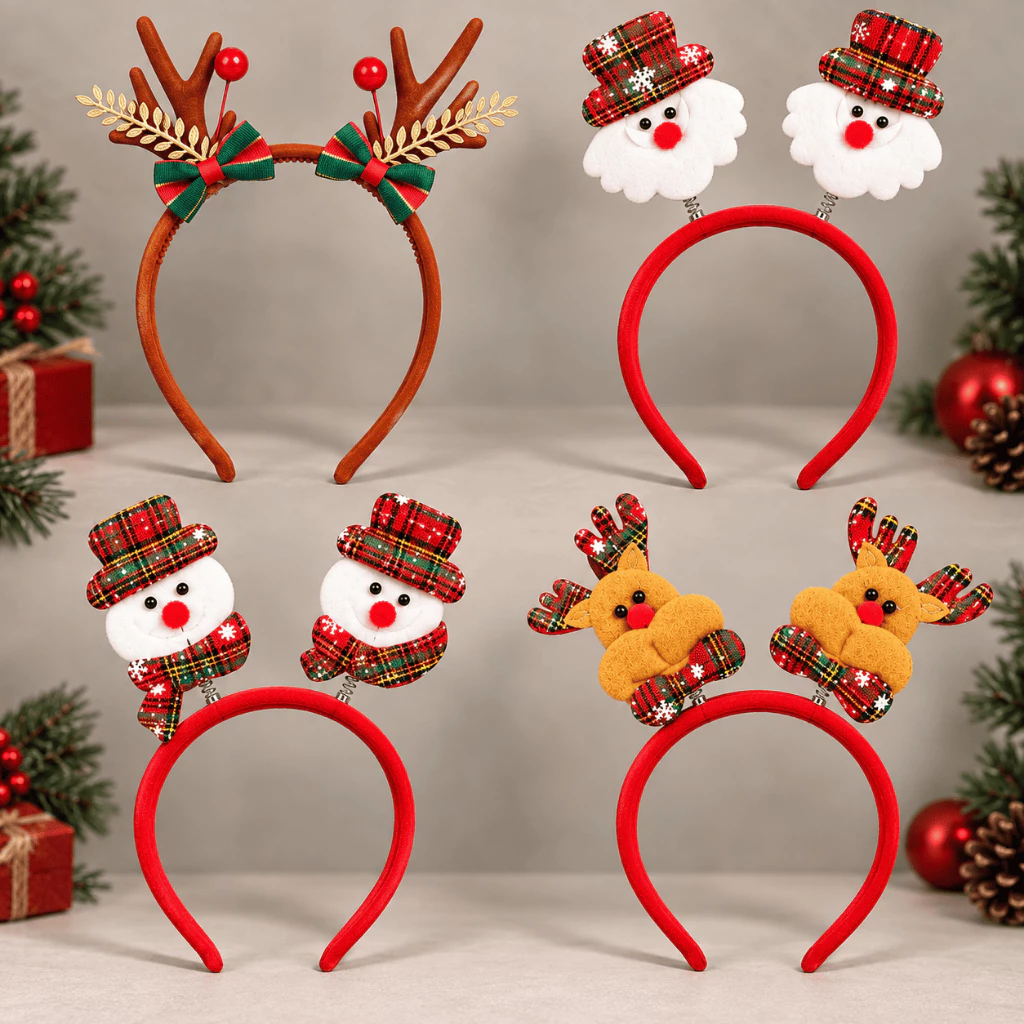 Tiara Divertida de Natal Para Festas Natalinas Papai Noel Boneco de Neve — imagem 1