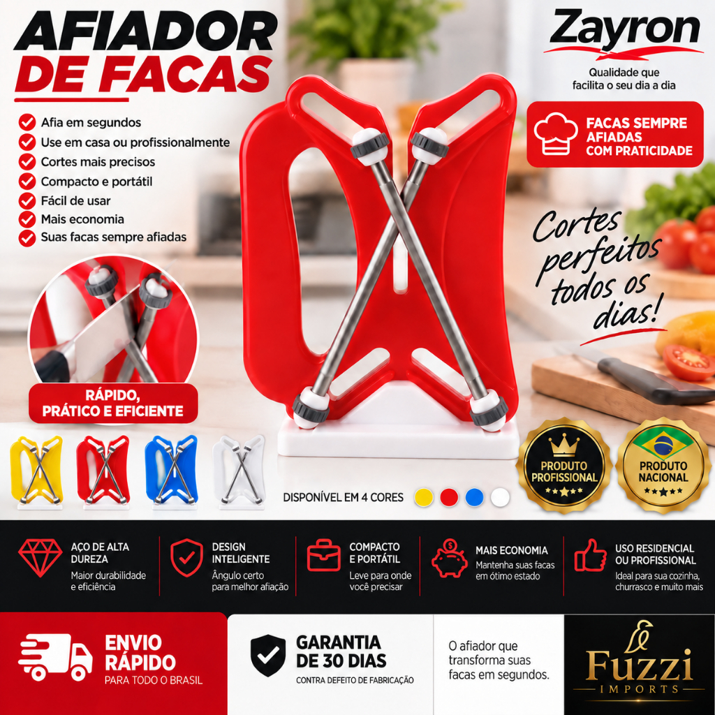 Afiador de Facas Chaira Amolador Profissional Compacto Rápido Portátil Ângulo Certo