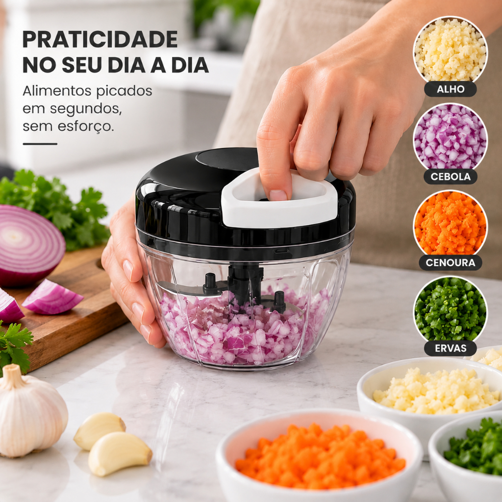 Mini Processador Triturador de Alimentos Com 3 Lâminas 500 ml Sortido
