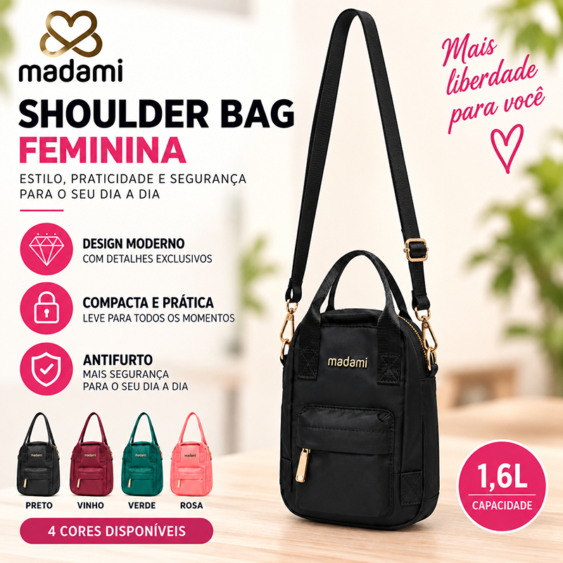 Shoulder Bag Transversal Alça Mão Feminina Resistente