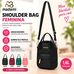 Shoulder Bag Transversal Alça Mão Feminina Resistente