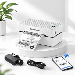 Impressora Térmica Bluetooth Sem tinta Bluetooth+USB 10×15cm Impressão rápida Impressora De Termica Etiquetas MECOLOUR