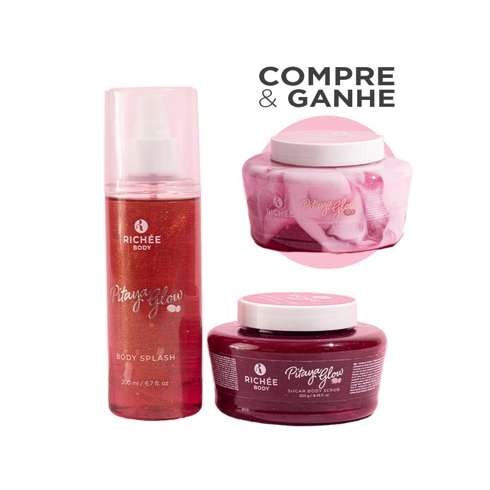 Compre Kit Esfoliante e Body Splash Pitaya e GANHE Geleia Hidratante