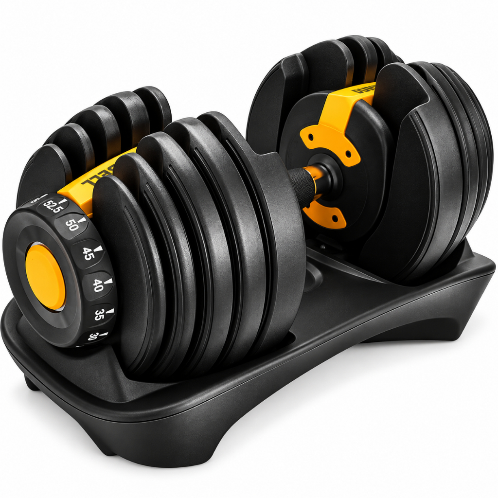 Halter Regulável Ajustável 24kg Anilhas Preto e Amarelo Ahead Sports