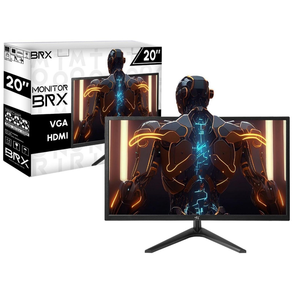 Monitor BRX 20 Led HD+ HDMI VGA Office MBRX201BK Preto