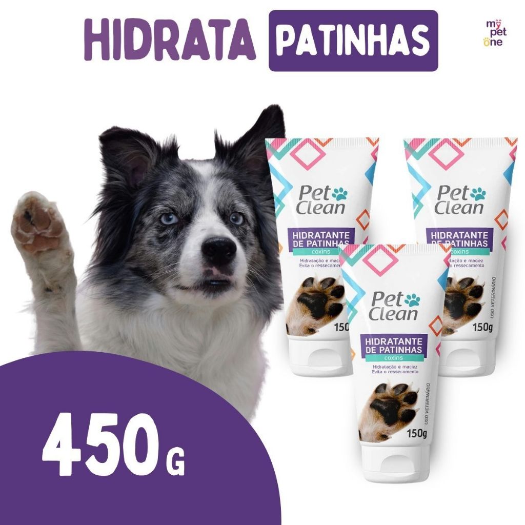 Kit 3 Hidratante de Patinhas Pet Clean Coxins para Cães - 150g