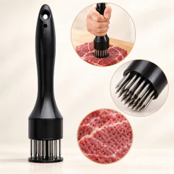 Amaciador em Aço Inox de Bife Batedor com Furador De Carne
