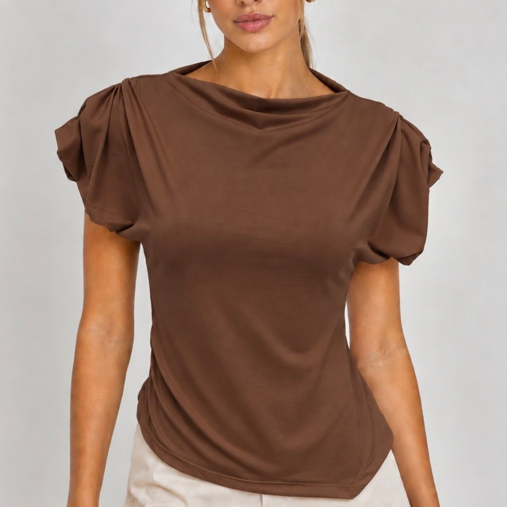 Blusa Feminina Elegante Estilosa Casual Chique Básica Dia a Dia Trabalho Balada Tecido Leve Confortável Tendência