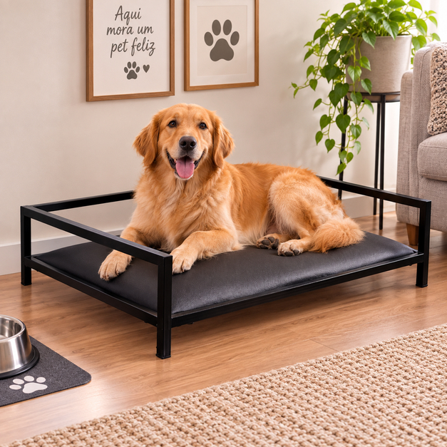 Cama Pet para Cachorro Suspensa Elevada Reforçada até 100kg 69x54cm Confortável e Resistente