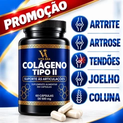 Colágeno Tipo 2 60 Cápsulas 500mg Alta Absorção Suporte para Joelhos Ossos Articulações Mobilidade
