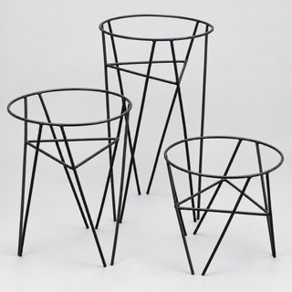 Kit Suporte Para Vasos de Plantas Decoração Jardim Casa Tripés 3 Tamanhos Alturas Diferen…