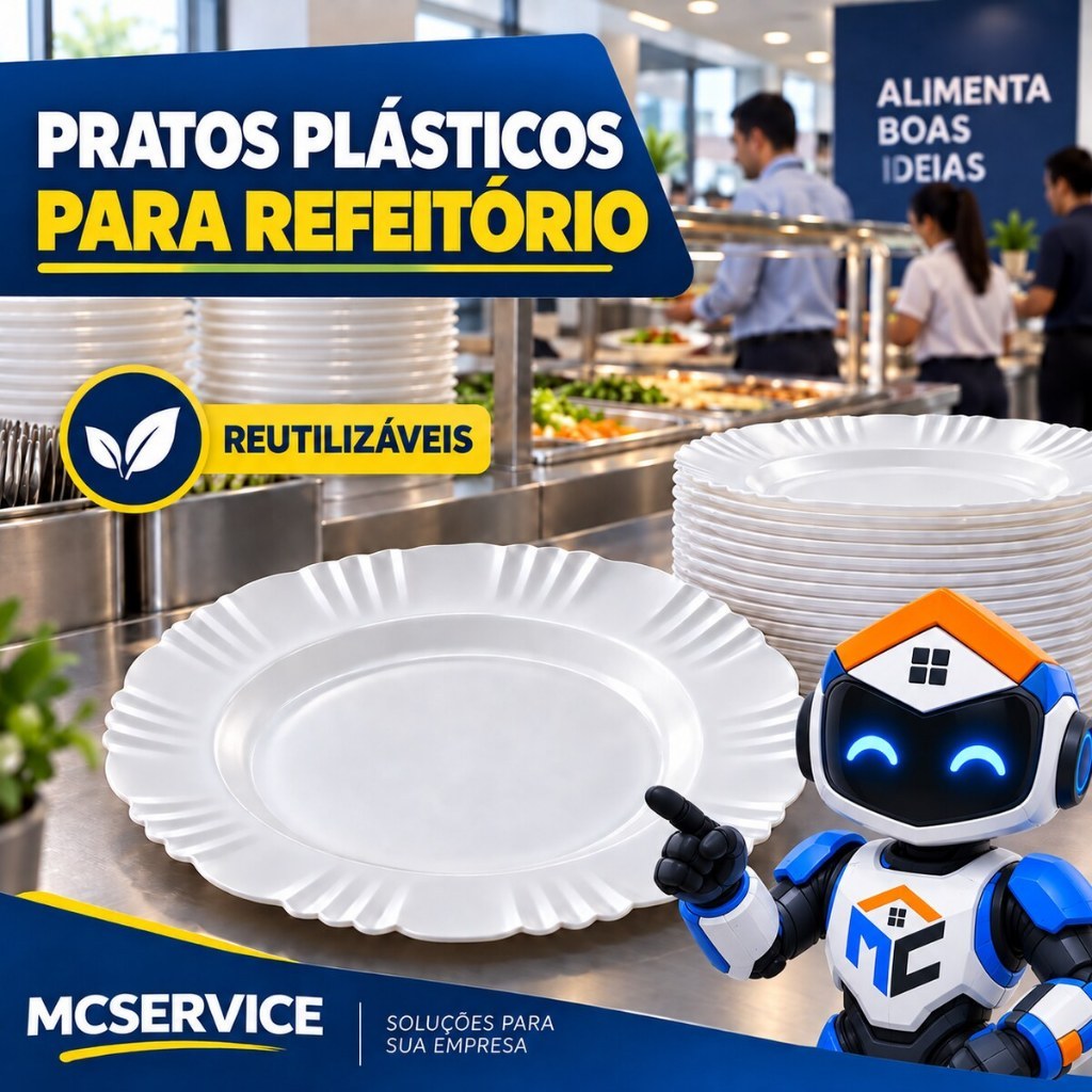 Kit Pratos de Plástico Reutilizáveis Resistentes – Jogo para Churrasco, Jantar e Festa