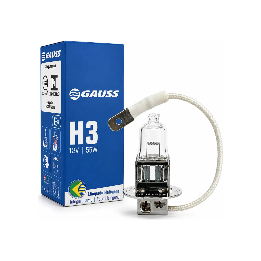 Lâmpada Elétrica Gauss H3 55W 3200K Luz Dentista Refletor Cadeira Odontológica