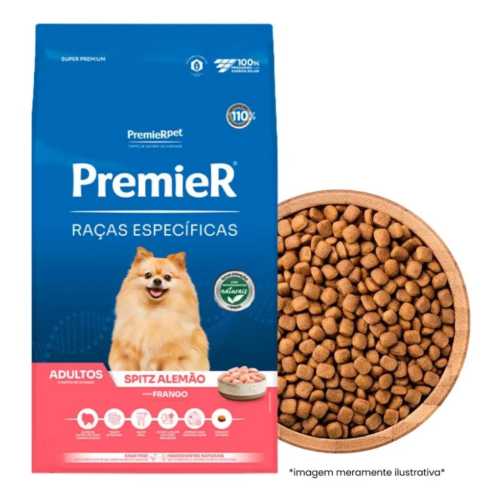 Ração Premier Super Premium Spitz Alemão Adulto 7,5kg
