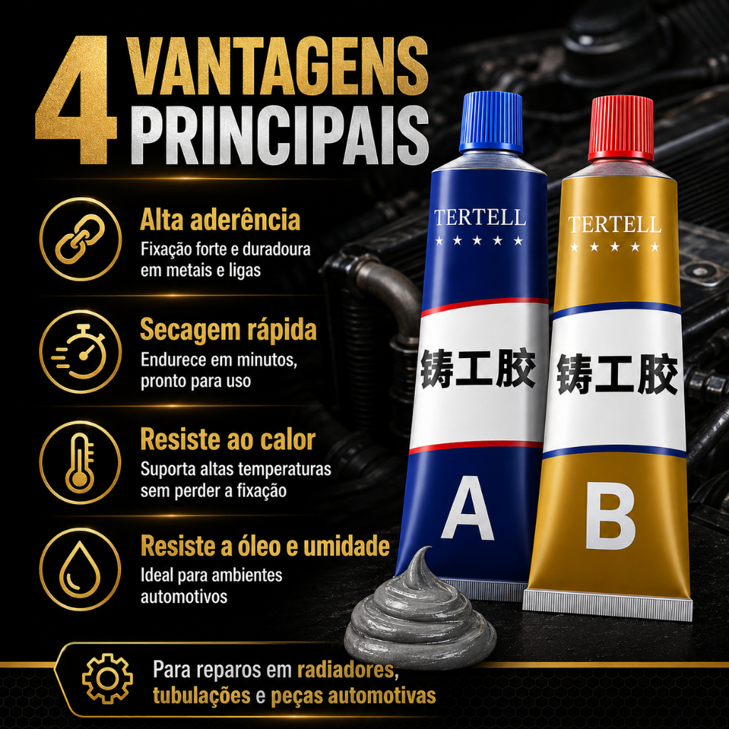 Cola para Metal Industrial AB - Resistente ao Calor, Alta Resistência, Aplicação Simples — imagem 2 de 2