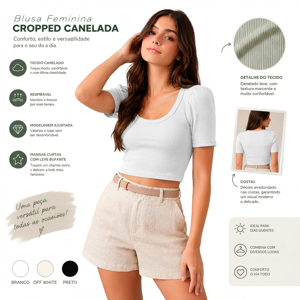 Blusa Infantil Juvenil Canelada Manga Princesa Blusinha Ribana Tamanho 10 ao 16