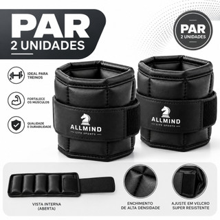 Par Caneleira de Academia Kit Caneleira Fit 2kg 4kg 6kg 8kg 10kg Academia Musculação Fitness Treino Funcional Tornozelo