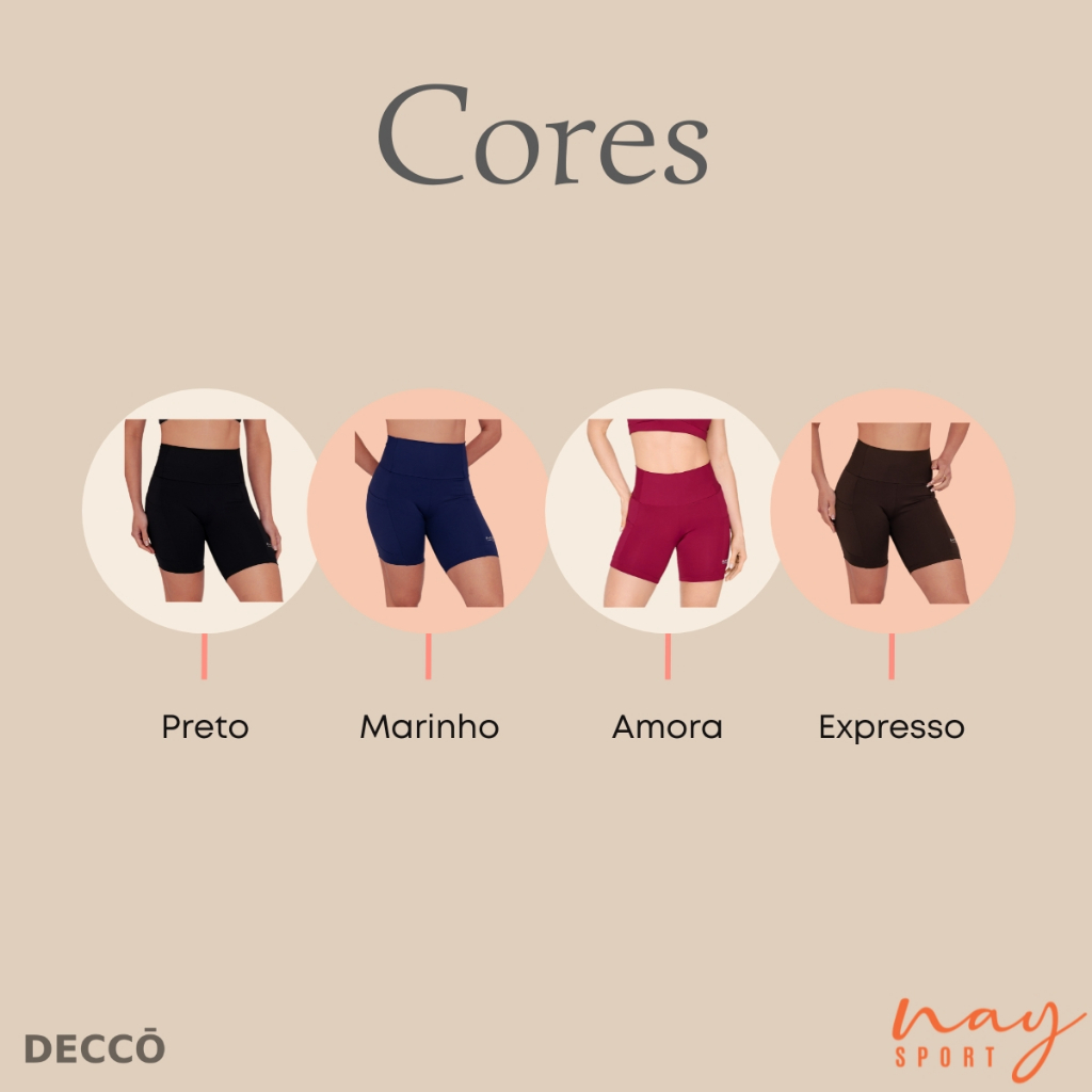 Bermuda Feminina Fitness Nay Sport Cintura Alta com Bolso Lateral Academia Treino,Corrida, Caminhada · foto 2