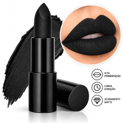 Batom Matte Preto Gótico Karol JB / Zen Lovers