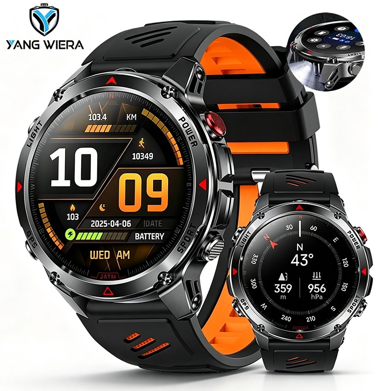 YANG WIERA Novo Relógio Inteligente Masculino GPS À Prova D'água IP67 Esportivo Ao Ar Livre Bluetooth Smartwatch