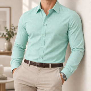 Camisa Social Masculina  Texturizada Slim Fit