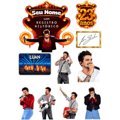 Topper Para Bolo - Luan Santana Festa Aniversário
