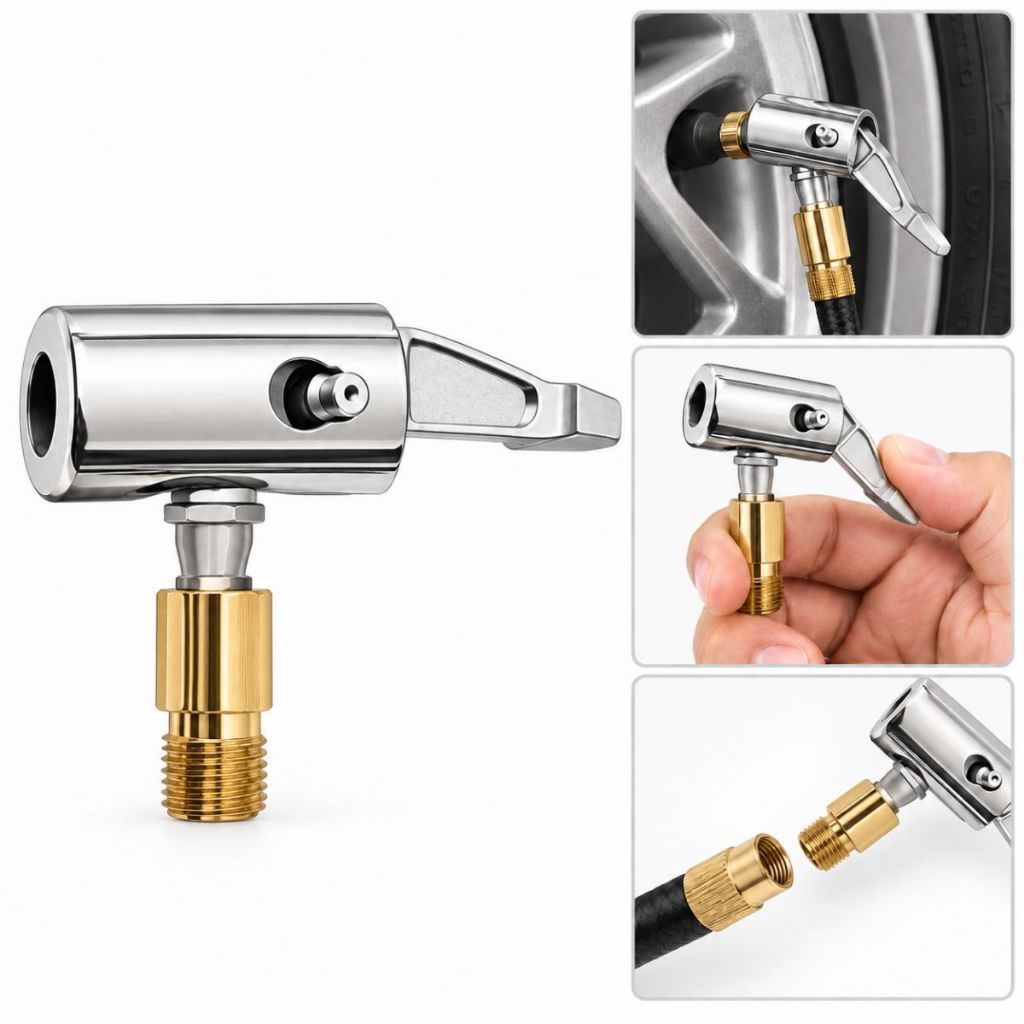 Conector De Bomba Insuflável Para Compressor De Ar De Pneus De Carro Adaptador De Válvula Reparo De Mangueiras
