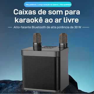 Caixa de Som Bluetooth Karaokê Portátil | Duplo Sem Fio com Alto-Falante Divertimento Familiar